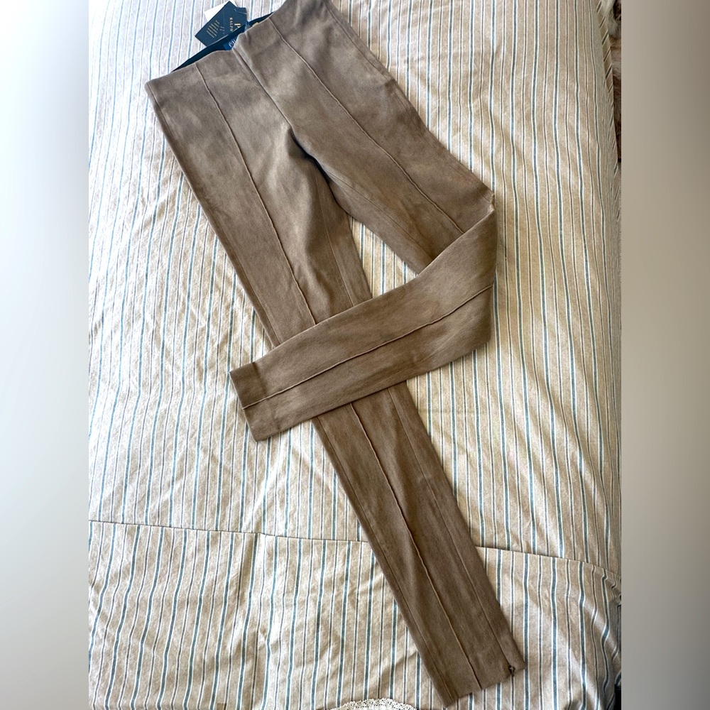 NWT Polo Ralph Lauren 100% Lamb Suede Pants w/side zipper at ankles SZ: M